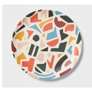 Room Essentials Set 6 pieces 8.5'' Geo Round Melamine Salad Plate - New In Box